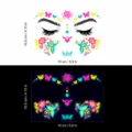Fluoreszierender Schmetterlings-Gesichtsaufkleber, leuchtendes Neon-Tattoo für Partys - FA-005