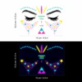 Leuchtendes Gesicht temporäre Tattoo Aufkleber, wasserdicht Neon Festival Make-up. - FA-007