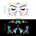 Festival fluoreszierender Schmetterling wasserdichter Gesicht Tattoo Aufkleber Neon. - FA-008