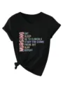 Casual women v-neck short sleeve t-shirt nursing student funny graphic top black. - S / Tops / Black