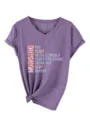 Casual women heather purple v-neck short sleeve t-shirt with nursing student graphic top. - S / Tops / Purple