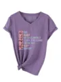 Women Casual V-Neck Short Sleeve T-Shirt Nursing Student Graphic Tee Purple Summer Top - S / Tops / Purple