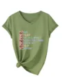 Olive green V-neck short sleeve t-shirt for nursing students with graphic print detail. - S / Tops / Olive Green