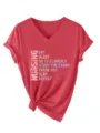 Red V-neck short sleeve nursing student graphic tee shirt with knotted hem detail close-up - S / Tops / Red