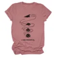 Lässiges Damen Kurzarm Grafik T-Shirt mit witzigem Papierflieger Print und bequemem Baumwollstoff. - S / Oberteile / Roségold (Schwarze Schrift)