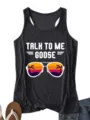 Zomerse casual racerback tanktop voor dames met coole grafische print, zachte stof. - S / Tops / donkergrijs