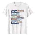 Λευκό κοντομάνικο t-shirt γραφικών με εντυπωσιακές λεπτομέρειες εκτύπωσης κειμένου πατέρα. - S / Tops / Λευκό