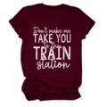 Damen burgunderroter Kurzarm T-Shirt lässiger Rundhalsausschnitt Grafisches Shirt Oberteil - S / Oberteile / Burgunderrot