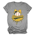 Lässiges graues Damen Kurzarm T-Shirt mit süßem Bananen Baseball Grafikprint Design. - S / Oberteile / Dunkelgrau