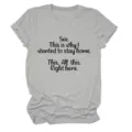 Casual grijs dames t-shirt met korte mouwen en grappige letterprint zomerse top outfit - S / Tops / Lichtgrijs