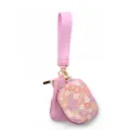 Roze bloemvormige mini muntbeurs polsband sleutelhanger tas, compacte waterdichte portemonnee. - 2-in-1 tassenset / Roze