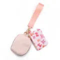 Roze mini tas sleutelhanger set met schattig strik patroon polsband portemonnee stijlvolle tas. - Set / Strik Roze
