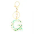 Christmas resin letter G keychain with gold clasp, festive bag charm and key ring accessory. - Letter + 8-shaped Buckle / Letter G