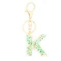 Christmas letter K resin keychain with colorful holiday polymer clay charms and gold clasp. - Letter + 8-shaped Buckle / Letter K