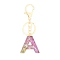Resin Letter A Keychain Pink Glitter Crystal Epoxy Alphabet Key Chain Bag Charm Jewelry - Letter + 8-shaped Buckle / Letter A