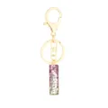 Resin letter keychain with gold hardware and pink sequins, stylish chic bag charm and accessory. - Letter + 8-shaped Buckle / Letter I