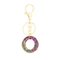 Resin Glitter Letter Keychain Pink Crystal Epoxy Ring Bag Charm Variant Accessory - Letter + 8-shaped Buckle / Letter O