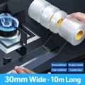 Transparent waterproof anti-mold tape for kitchen sink, stove edge and bathroom sealing use. - High Transparent Seamless / 30mm x 10m