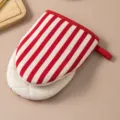 Red white striped microwave oven heat insulation mitt kitchen baking anti-scald glove 17.5cm - Red Striped Agate