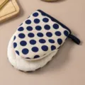 Blue polka dot oven mitt heat resistant kitchen baking glove single piece 17.5x13.5cm. - Blue Polka Dots