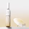 Mini capsule folding sun umbrella UV protection portable 5-fold cream yellow parasol - 20 Ribs Windproof Style / Gradient Cream Yellow