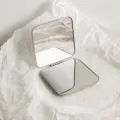 Portable folding pocket makeup mirror, double sided compact square cosmetic mirror for travel - Small Square / S