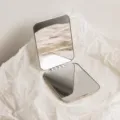 Portable small square double-sided folding makeup mirror pocket size travel cosmetic mirror. - Rectangle / L