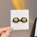 Boucle de serrage de taille de lion de dessin animé mignon pour jeans, clip de pantalon. - Petit lion noir - 1 paire