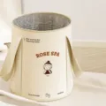 Portable foldable foot bath tub insulated foot soaking basin for home relaxation use - Calf-High / Beige without Lid