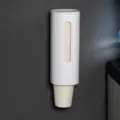 Wall-mounted disposable paper cup dispenser in white, modern water dispenser accessory. - Single Tube Cup Dispenser / White