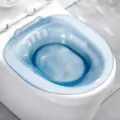 Postpartum Sitz Bath Basin for Toilet Deepened Blue Soak Tub with Hanging Hook Accessories - Thickened Blue