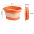 Collapsible foot soak basin with 40cm diameter and folding design for home relaxation spa use. - Tall Insulated Orange [Foldable Nodule Massage]