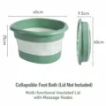 Foldable Foot Bath Basin Green Portable Collapsible Foot Spa Tub Massage Bucket 40cm - Tall Insulated Light Green [Foldable Nodule Massage]