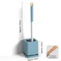 Blue Toilet Brush with Holder and Long Handle Bathroom Cleaning Tool Essential Variant - Nordic Blue (With Base)