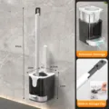 Wall-mounted toilet brush set with holder, deep cleaning brush and draining base for bathroom. - With Gap Brush/Bottom Drainage Box / Black