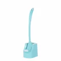 Blue square toilet brush set with long handle and storage holder, 44cm height. - Square Blue