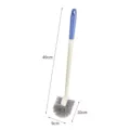 Long handled toilet brush for bathroom cleaning, wall mounted design with durable grey bristles. - Blue (1 Piece)
