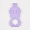 Silicone baby teether pacifier fruit shape infant teething toy safe chewing relief - Deep purple