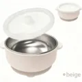 Bol d'aspiration pour bébé en acier inoxydable avec couvercle beige pour enfants - Beige