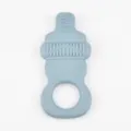Silicone baby teether pacifier shape molar stick infant teething toy safe flexible chew toy - Grey Blue