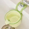 Hanging kitchen sink strainer basket, multifunctional food waste filter for washing vegetables. - Green