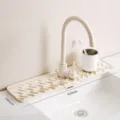 Tappetino paraschizzi in silicone per rubinetto, gocciolatoio per lavandino beige allungato. - modello lungo / Beige