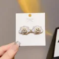Mignonne Boucle de Serrage de Taille Motif Lion de Dessin Animé Réglable pour Pantalon Jeans - Paire de petits lions blancs