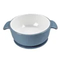 Ceramic silicone baby feeding bowl with dual handles and suction base for toddler complementary food. - Ceramic Silicone Bowl (Gray Blue)
