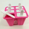 Haushalt Silikon Eiscreme Form DIY Stieleis Hersteller 6er Faecher rosa Eiswuerfel Gitter - 6 Fächer / Rosa