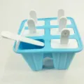 Silicone ice pop mold 6-cavity DIY popsicle maker with sticks for homemade frozen treats. - 6 Grids / Blue