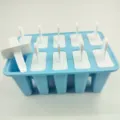 Blue Silicone Ice Pop Mold 10 Cavities DIY Popsicle Maker Home Kitchen Ice Cream Tool - 10 Grids / Blue
