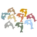 Cute dolphin silicone baby teether, food grade safe chewing toy for infants and toddlers. - Small Whale Teether