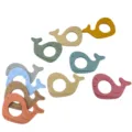 Silicone baby teether cute whale teething ring infant molar chew toy multi-color set - Fat Whale Teether