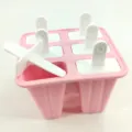 Silicone Ice Pop Mold DIY Popsicle Maker Cute Ice Cream Tray Homemade Kitchen Tool - 6 Grids / Light Pink